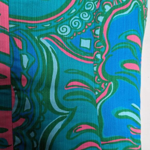 Lilly Pulitzer Blue Macfarlane Shift Dress Gold Embroidered Scoop Neck 00 - Picture 9 of 9